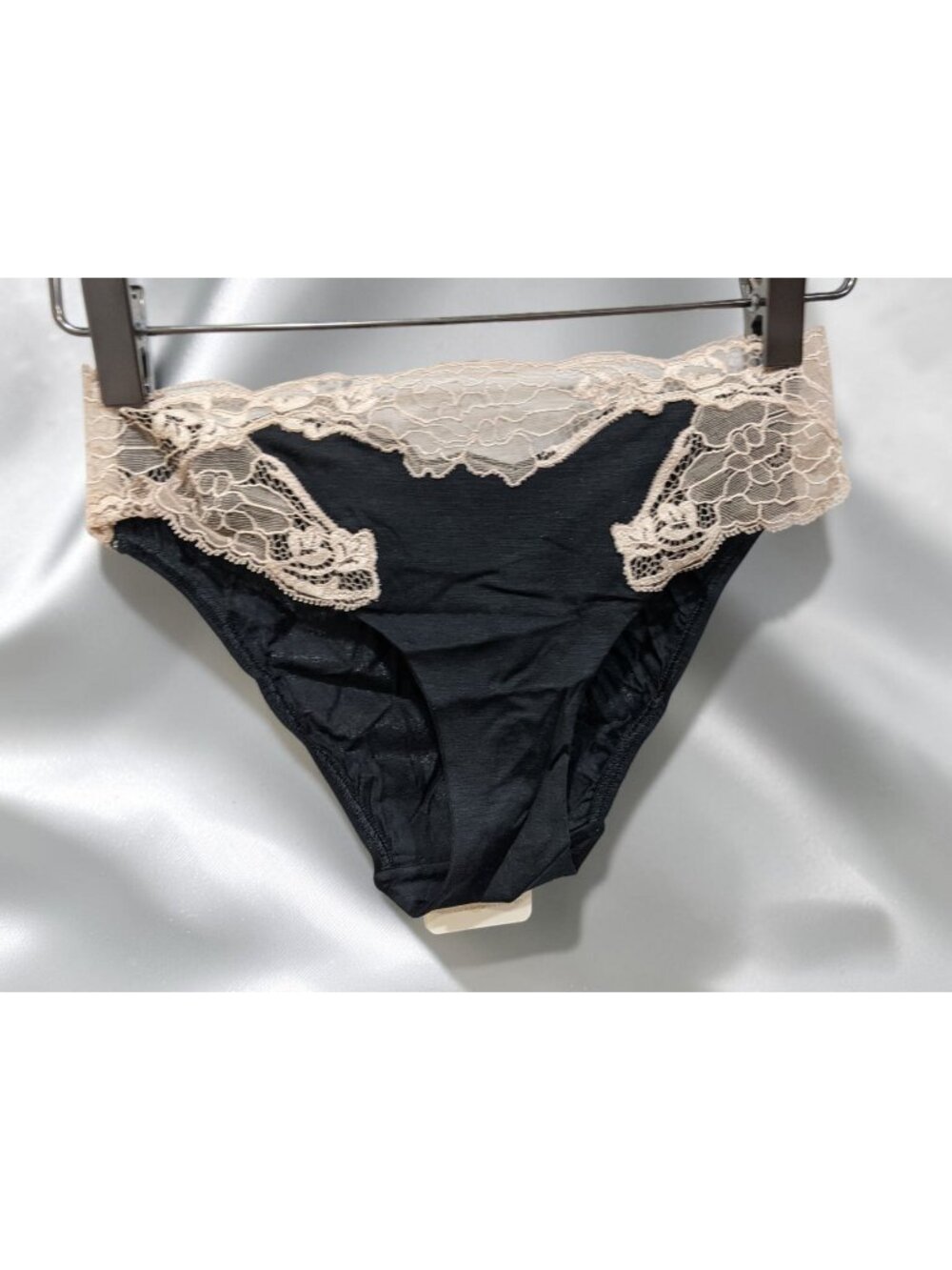 Zimmerli Women's Richelieu Briefs Black w/Beige Lace Size Small NEW WITH TAGS